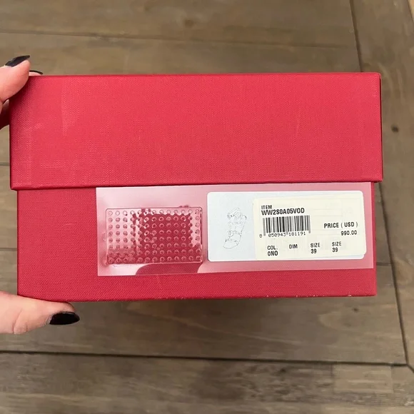 ✨Valentino Rockstud✨ Black Leather Ankle Strap Sandal - Picture 9 of 11